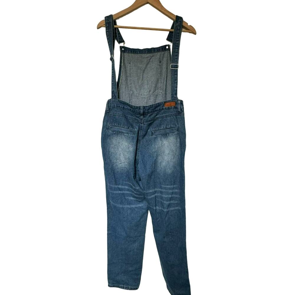 UMGEE Women's Denim Overalls Small Long Distressed Blue Pockets Cottage Cowgirl - Picture 3 of 12